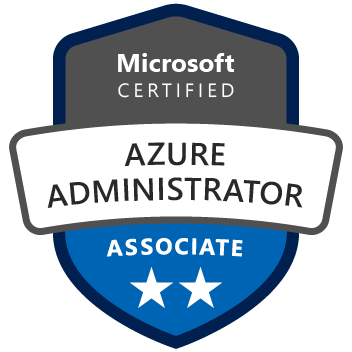 Azure Administrator Certification logo.