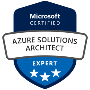 Azure Solutions Architect Certification logo.